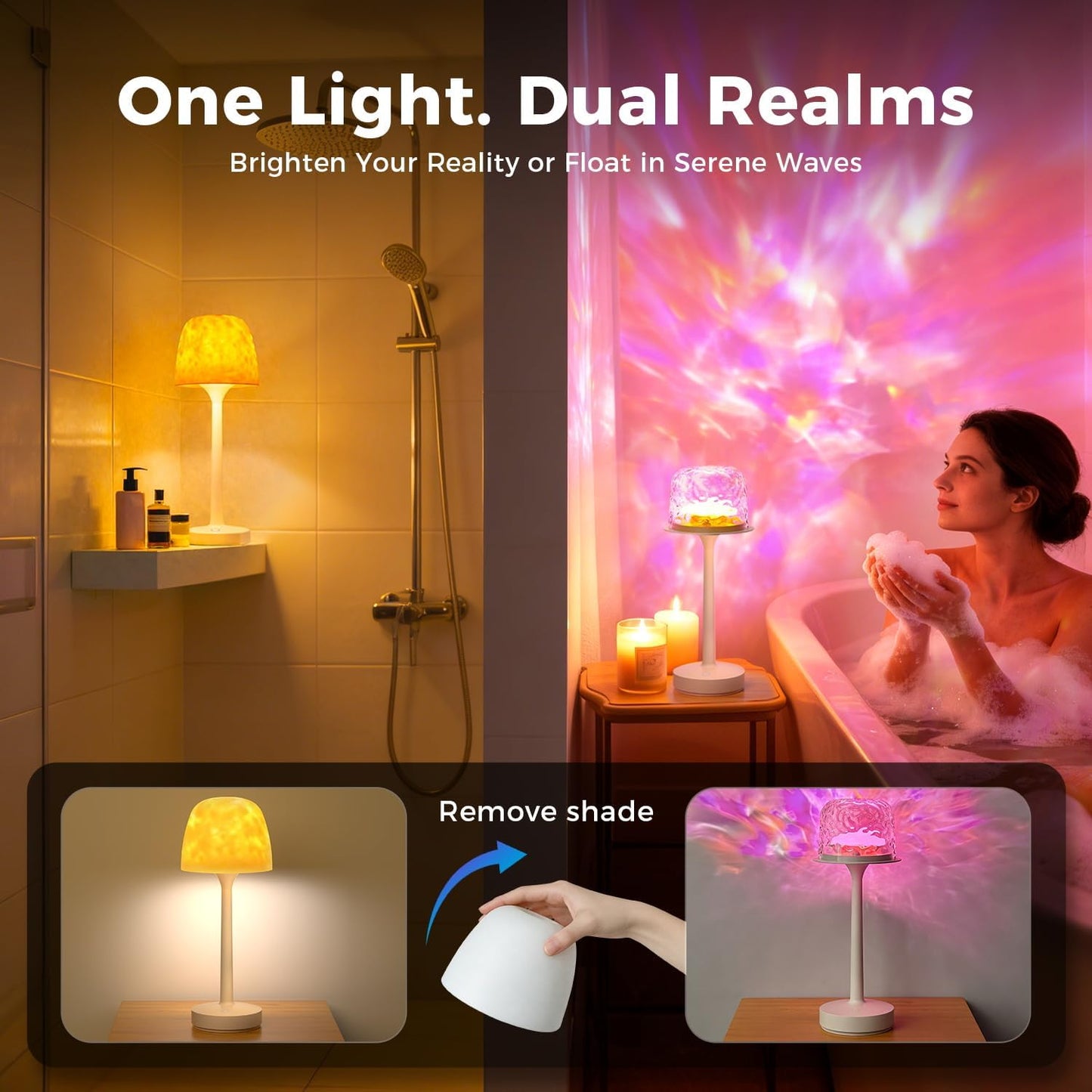 Waterproof Shower Lamp & Ocean Wave Projector