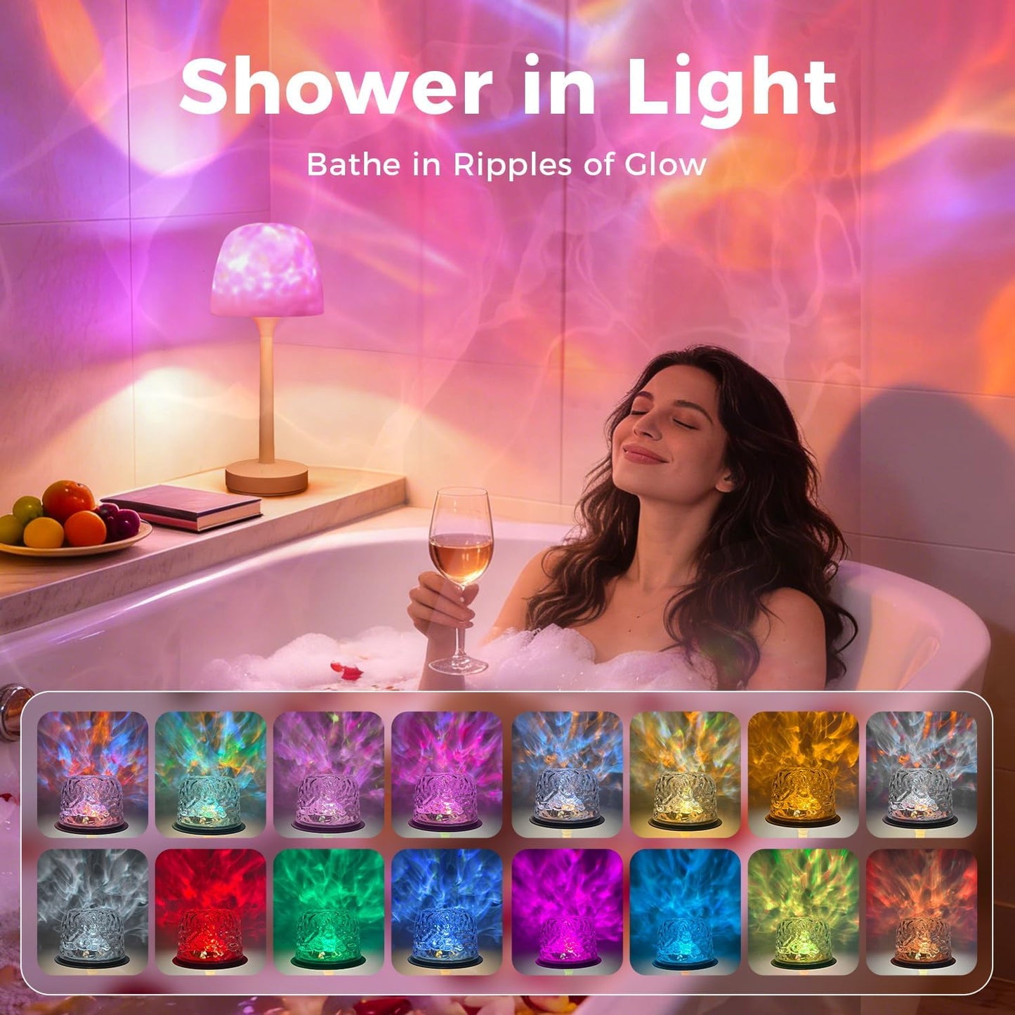 Waterproof Shower Lamp & Ocean Wave Projector