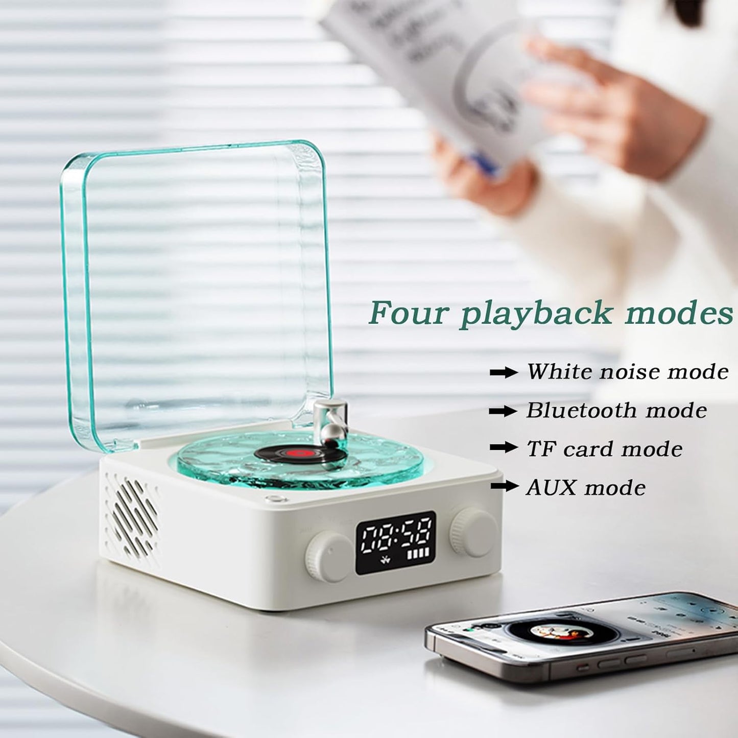 WAVES Portable Bluetooth Speaker with Ambient Light & White Noise