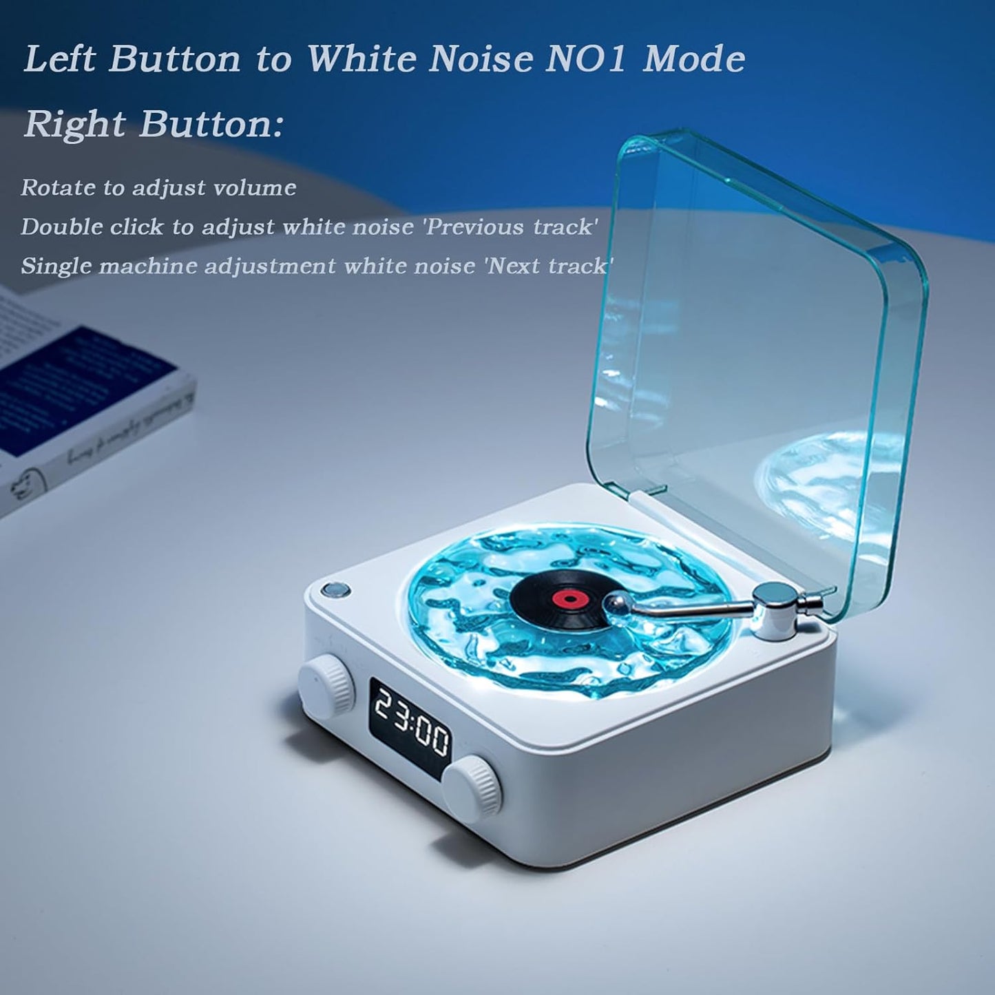 WAVES Portable Bluetooth Speaker with Ambient Light & White Noise