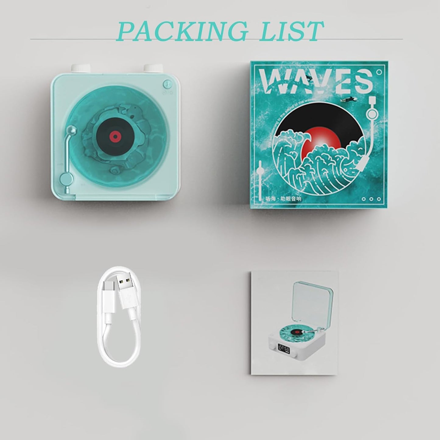 WAVES Portable Bluetooth Speaker with Ambient Light & White Noise